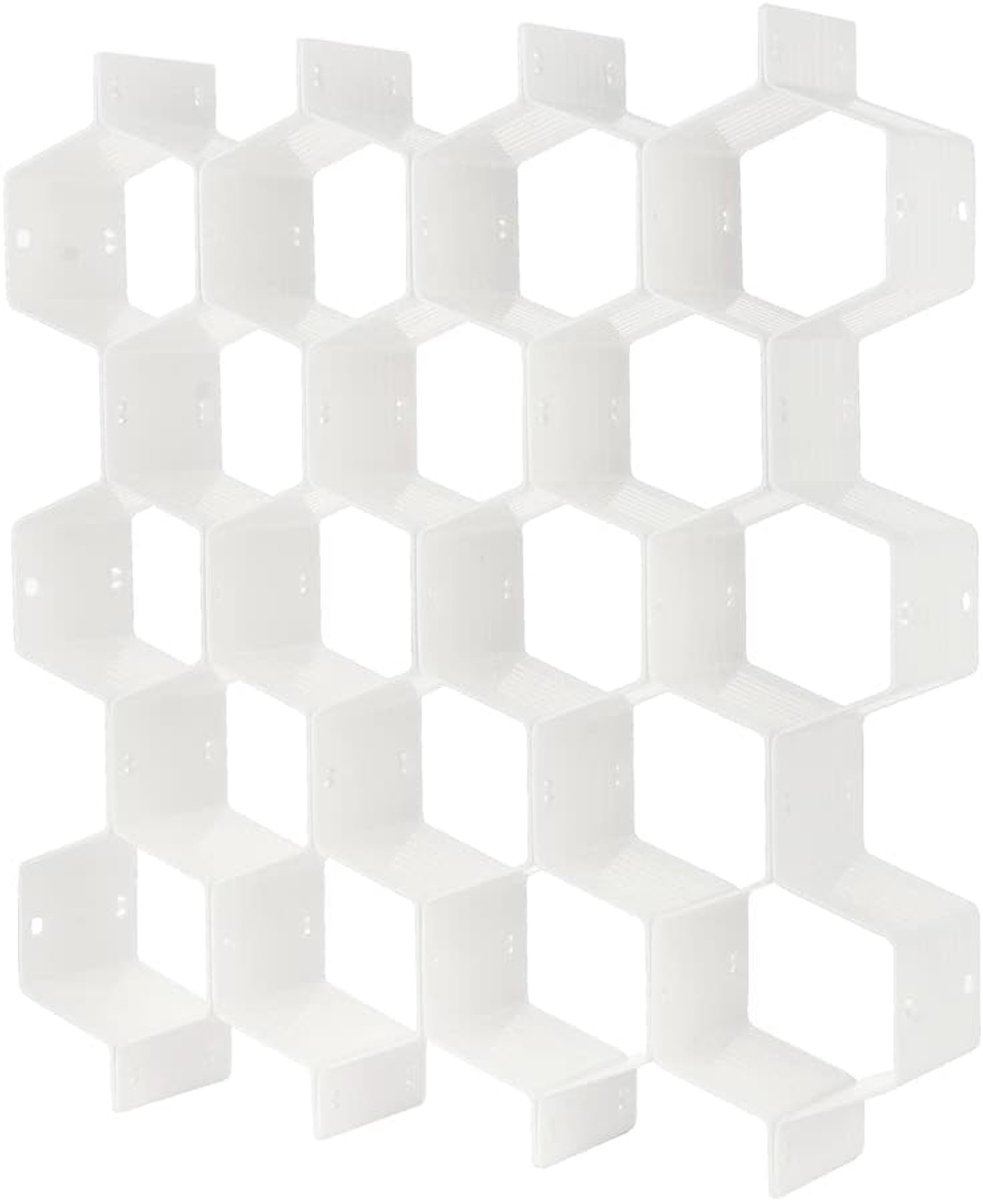poeland Lade Divider Organizer 8 stks DIY Plastic Grid Honingraat Lade Divider Wit