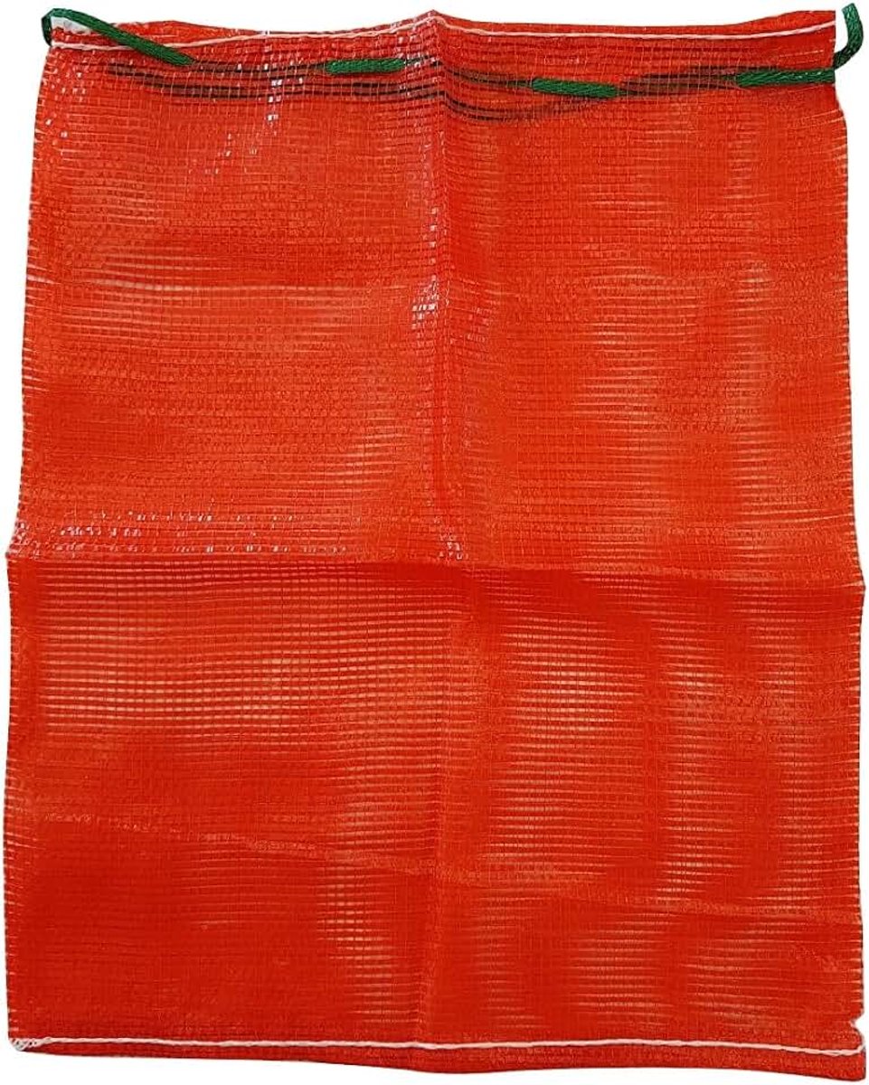 Mesh Geweven Log Aanmaakhout Groentetassen Zakken 50 x 60 cm (100, Rood)