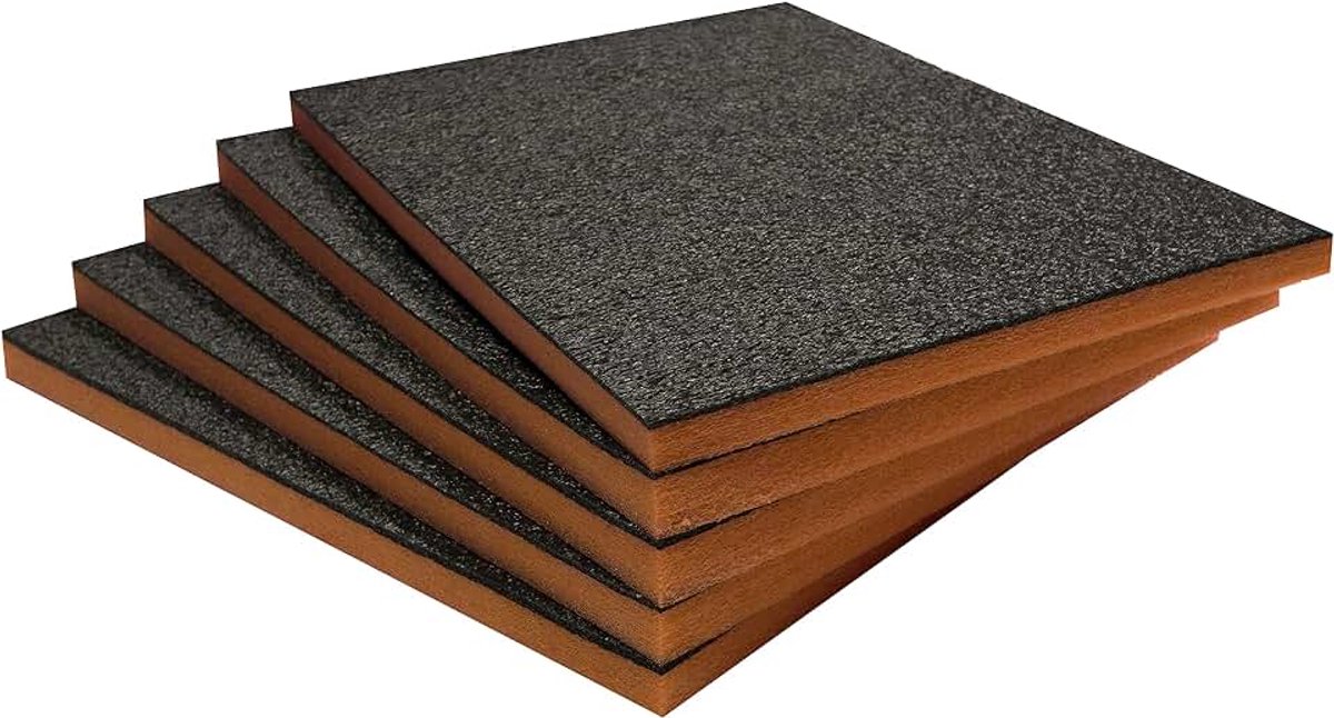 Shadow Foam Easy Peel Gereedschapskist Organizer, 600 x 420 mm, 5 stuks, 30 mm diep, zwart op oranje