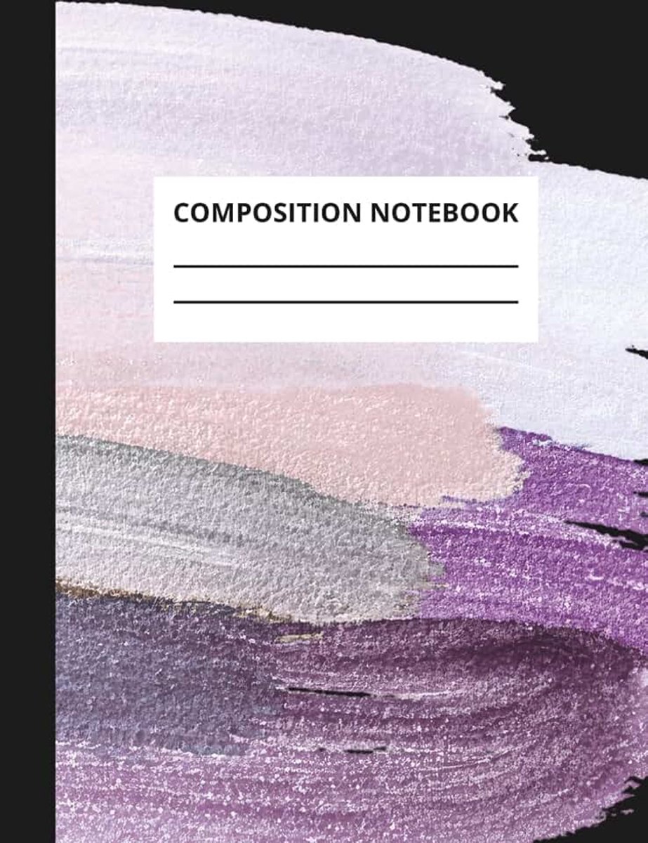 Notebook - Wide Ruled: Soft Pastel Brushstroke Journal | 7.5 x 9.75 Inches | 100 Pages | Notebook for School, Work, Journaling, Creative Writing, and Everyday Use