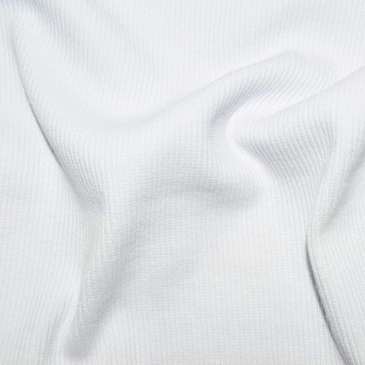 Designers-factory Witte Katoen Elastaan 1x1 Rib Manchet Tailleband - Gebreide Jersey Stof, Stretch & Veerkrachtig, Zacht Handvat, Welt en Nekband Ribs voor Jassen (20cm x 1m20)