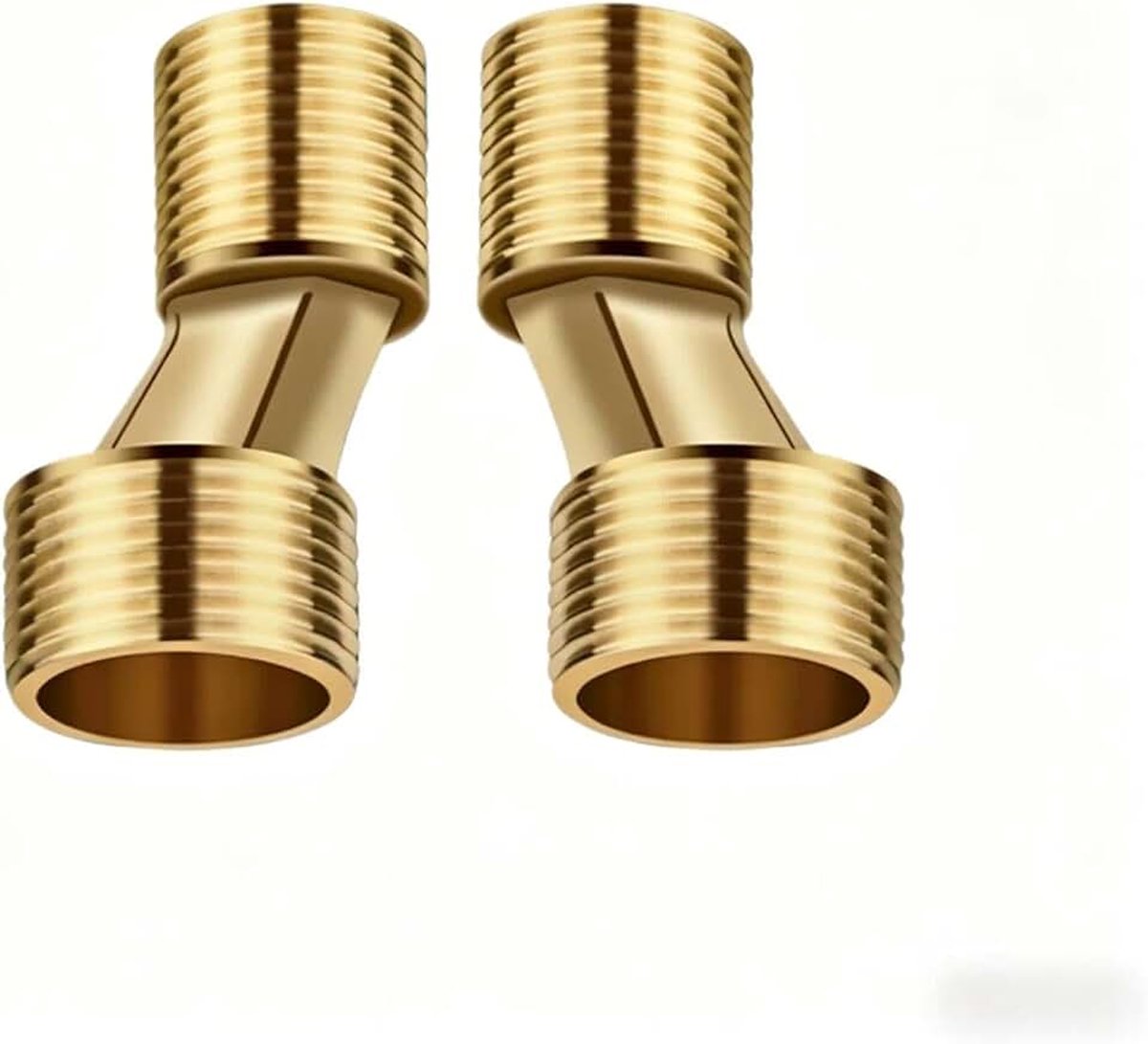 2 stuks messing S-aansluiting excentrisch, 3/4 inch AG x 1/2 inch AG messing S-aansluitadapter, verstelbare zwenkarm, kraanaansluitingen voor wandkranen, badkamer