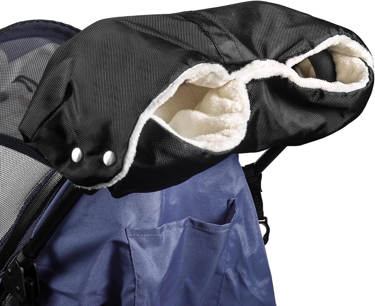 Handschoenen Geschikt voor in de kinderwagen, dikke handschoenen ter bescherming tegen de kou, met fleece gevoerde handwarmers, waterdicht, winddicht, universele kinderwagenmaat.