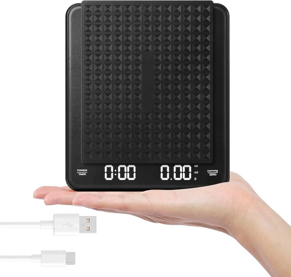 Minikoffieweegschaal met timer draagbare digitale keukenweegschaal geschikt voor handgezette koffie