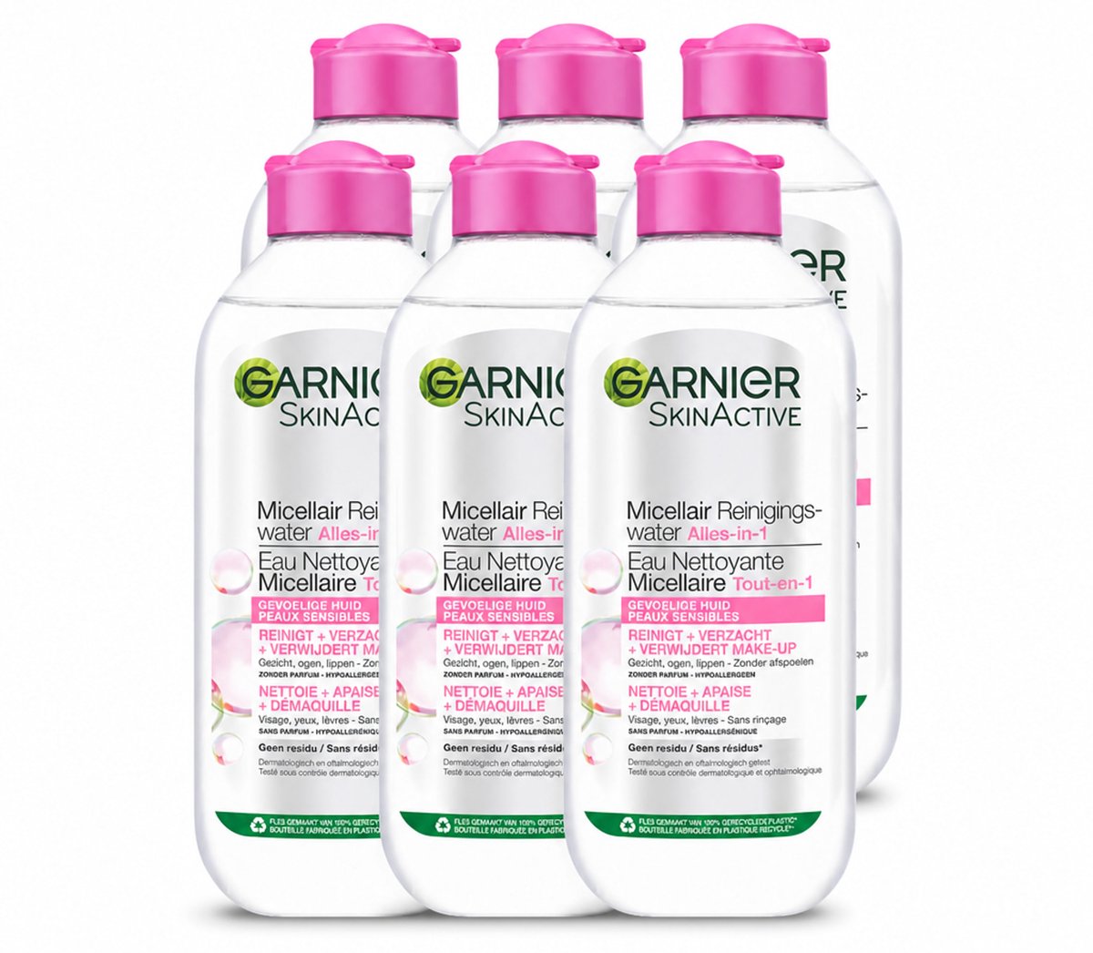 6 x Garnier - SkinActive - Micellair Reinigingswater - Gevoelige Huid - Milde Reiniging & Make-Up Remover - 400 ml - Voordeelverpakking - 6 stuks