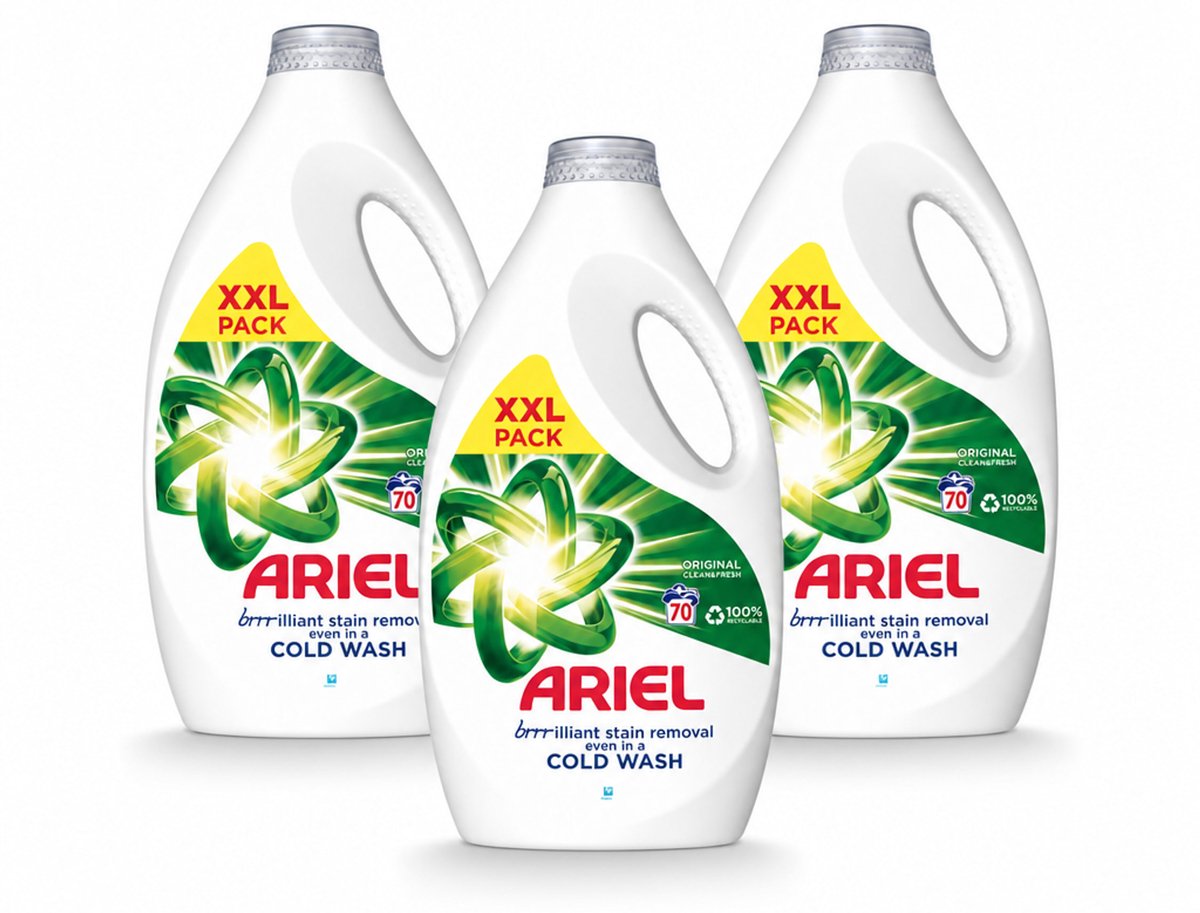 3 x Ariel - Wasmiddel - Original - 70 Wasbeurten - 2,45 liter - Voordeelverpakking - 3 stuks