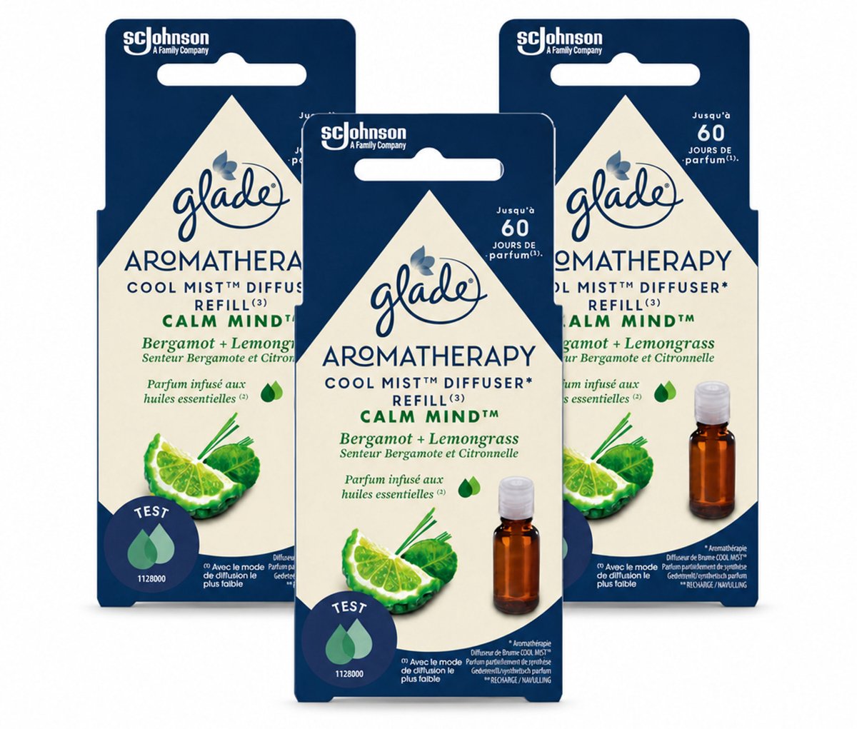 3 x Glade – Aromatherapy Mist Diffuser Navulling – Calm Mind – 17,4 ml - Voordeelverpakking - 3 stuks