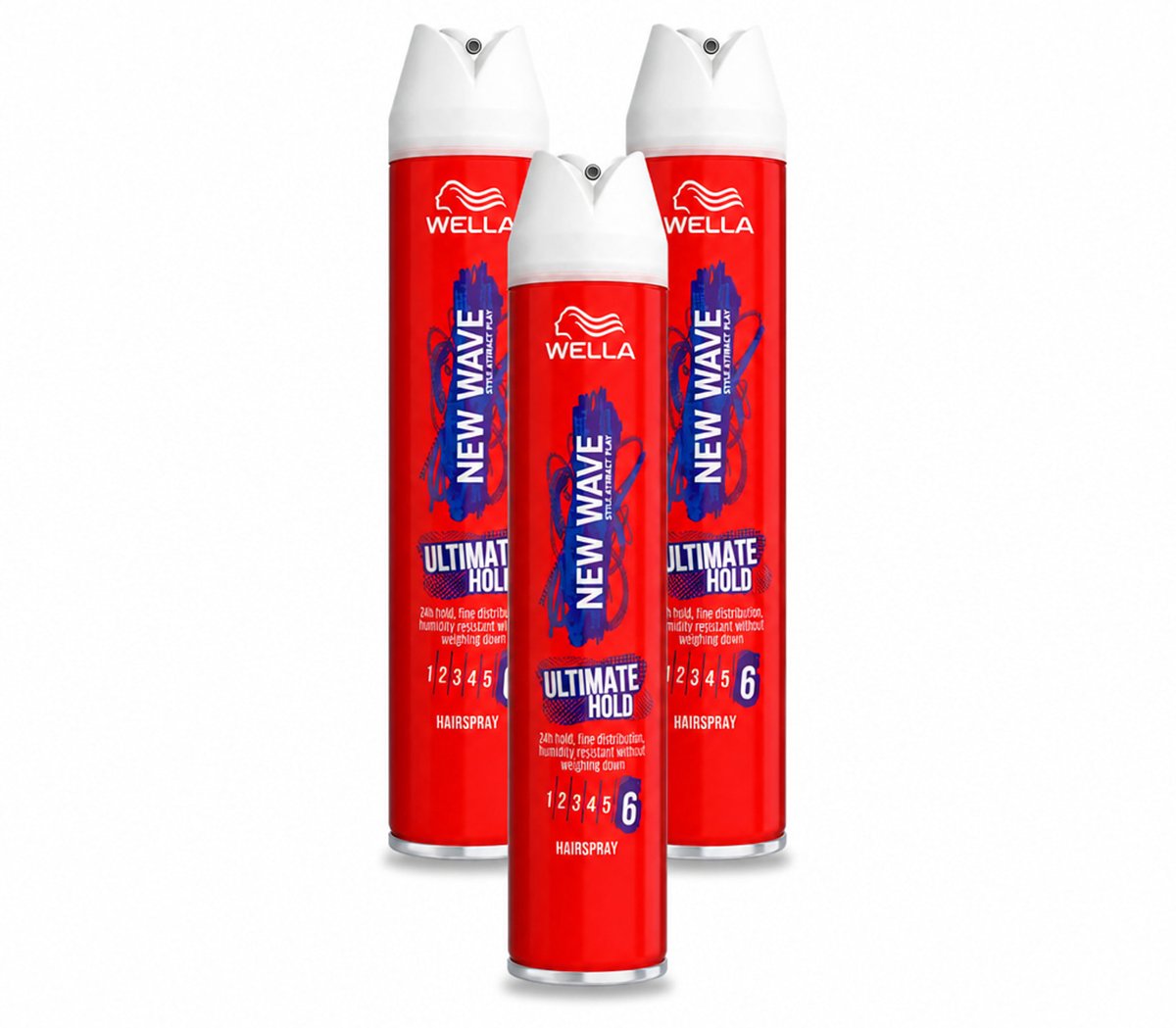 3 x Wella – New Wave Ultimate Hold – Haarspray – 400 ml - Voordeelverpakking - 3 stuks