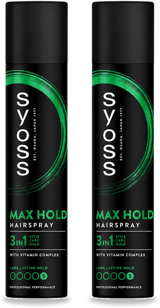 2 x Syoss - Max Hold - Haarspray - 300 ml - Voordeelverpakking - 2 stuks