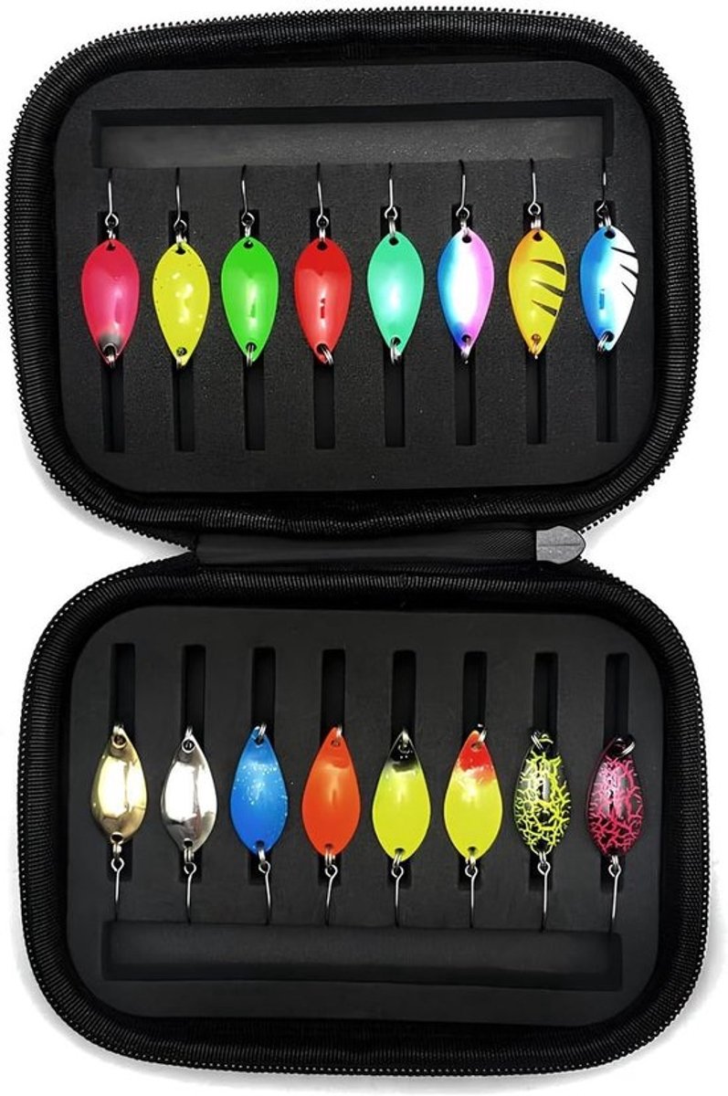 16-delige Spinner Aas Set voor Snoek, Zander en Baars - Ideaal voor Zoet en Zout Water Visserij