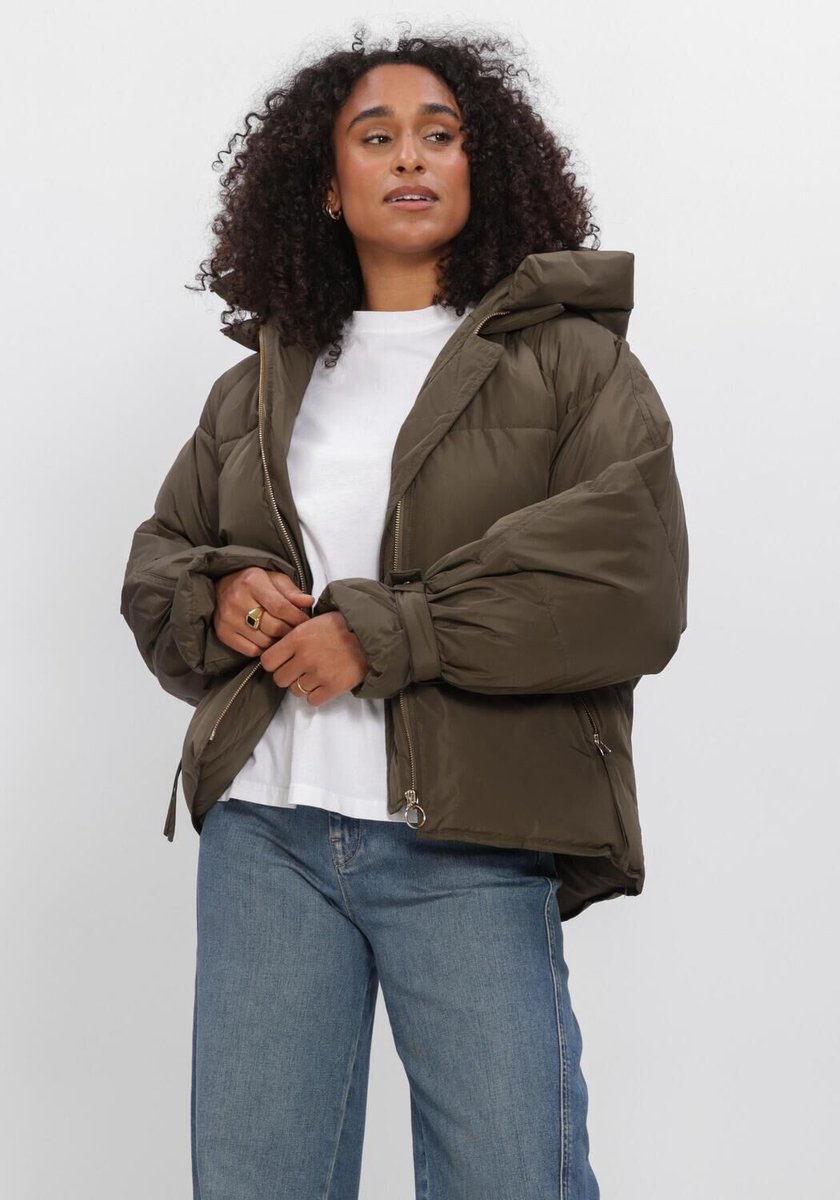 WITHBLACK Wblkylie Real Down Jacket Jassen Dames - Winterjas - Khaki - Maat S