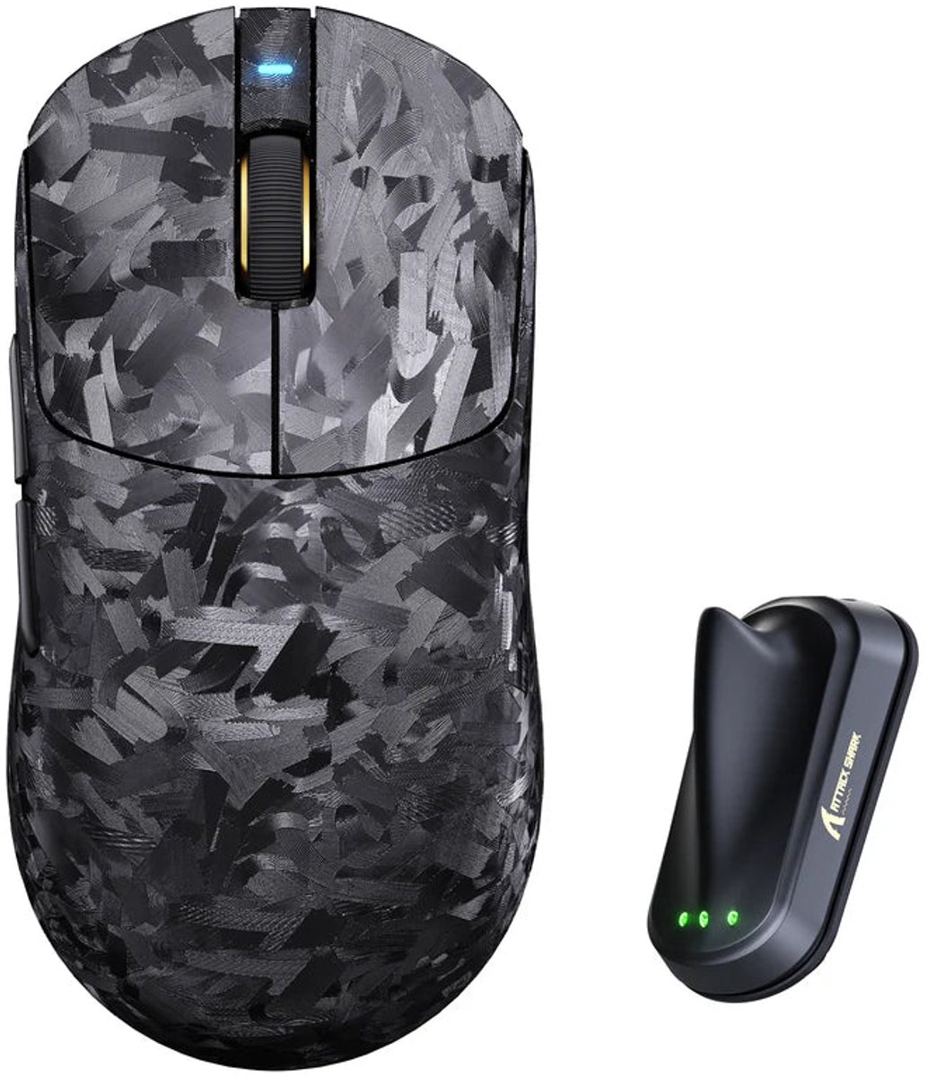 Attack Shark RS3 Ultra Draadloze Gaming Muis, 63g, PAW3955MAX, 8K Polling - Zwart