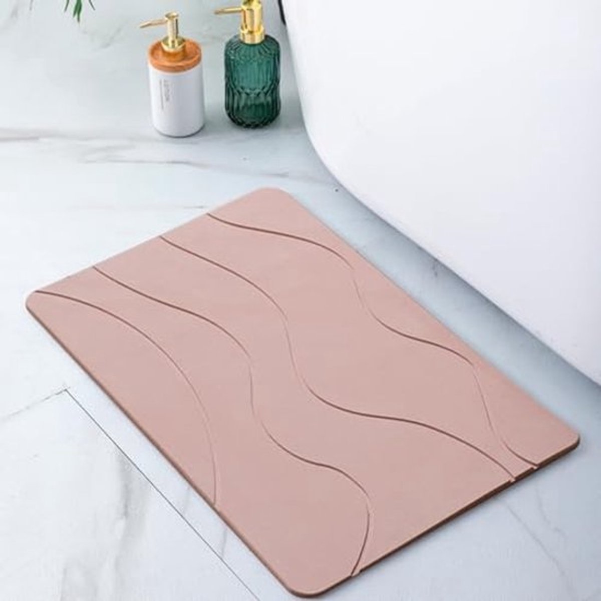 Kiezelsteenmat 60 x 40 cm - Sneldrogend, Antislip en Antibacterieel Steentapijt
