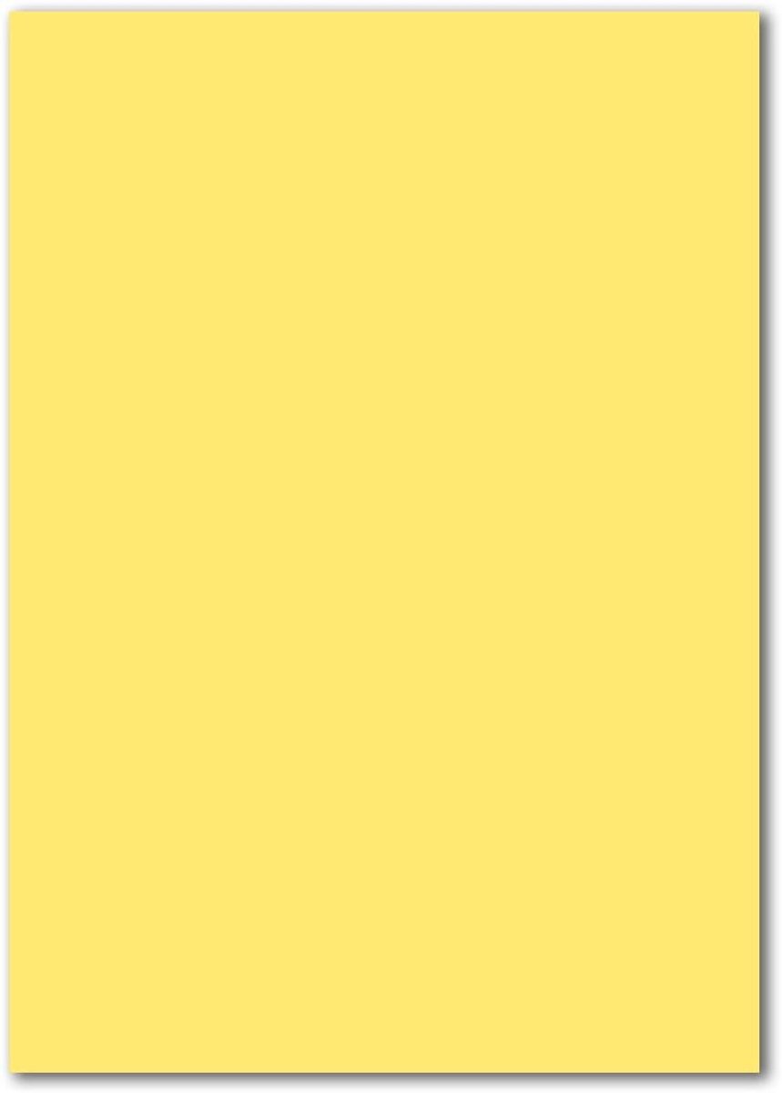 50 DIN A4 papiervellen Planovellen - Citroengeel (Geel) - 160 g/m² - 21 x 29,7 cm - Ton-Papier Fotokarton Ambachtelijk papier Ton-Karton - FarbenFroh