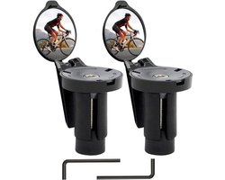 Bicycle Rearview Mirror - Foldable HD Bicycle Mirror - 360° Adjustable and Rotatable Universal Handlebar Mirror - 16-22mm for Mountain Bike - 2 PCS