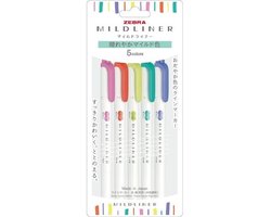 Zebra Mildliners WFT7-5C-HC-N Set van 5,   Bright Colors + Bag