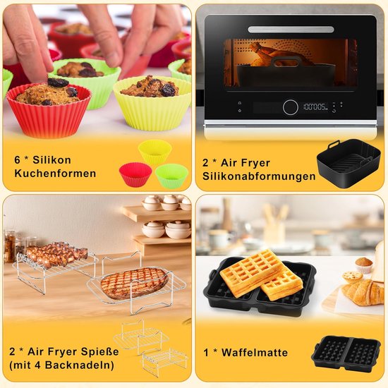 Accessoires voor de Ninja Foodi AF400EU AF300EU AF500EU Dual Basket en andere dubbele luchtfriteuses, houder dubbele mand accessoires — afbeelding 3