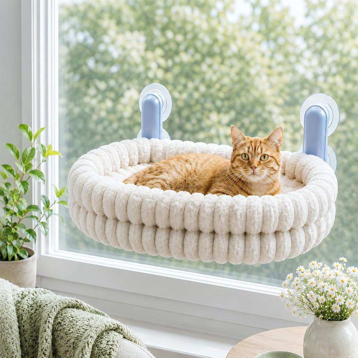 Raamligstoel, ruimtebesparend inklapbaar raam kattenbed, houdt tot