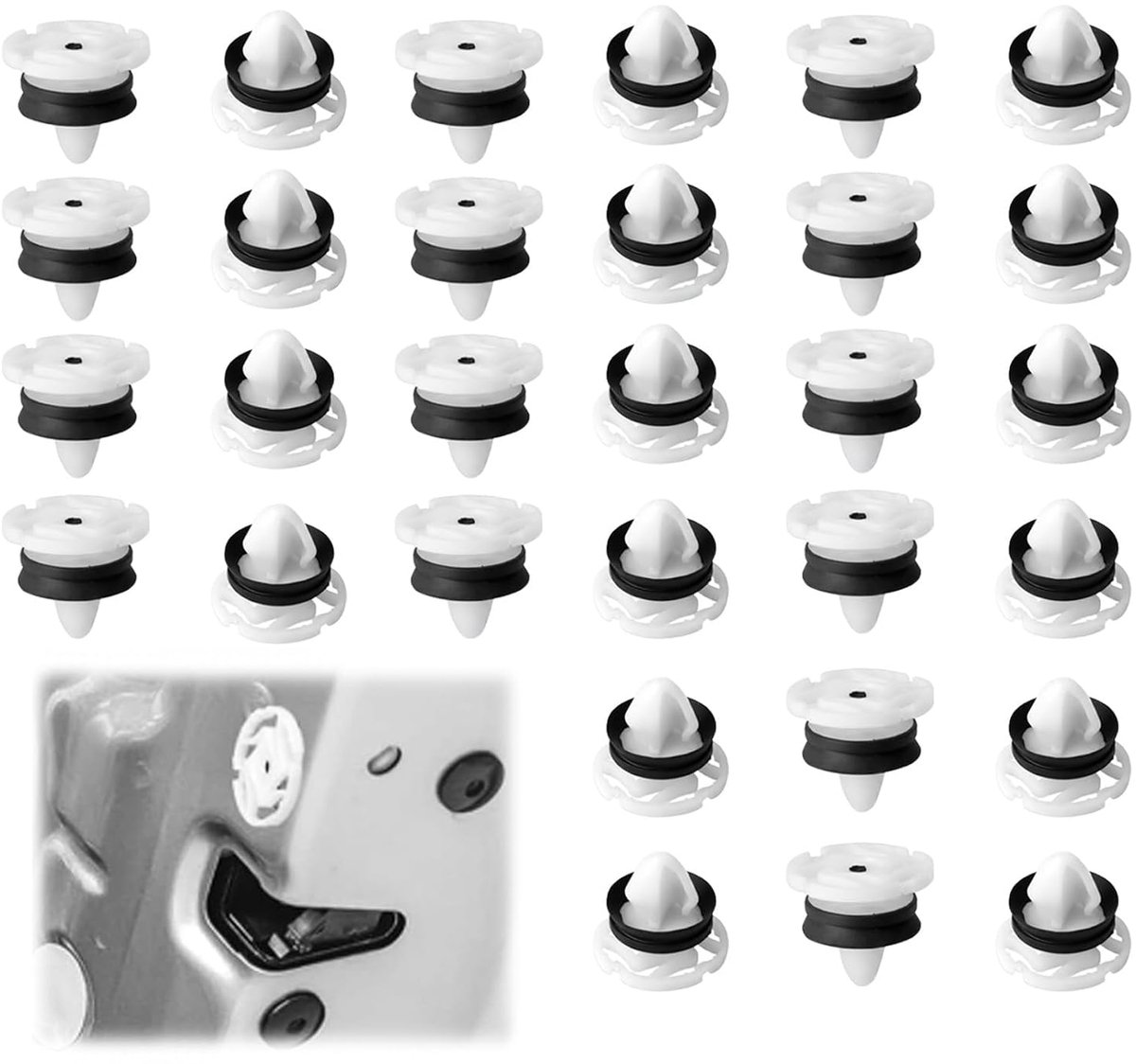 Clips voor auto, kunststof klinknagels compatibel met Peugeot Renault en Citroen OEM 7703077476, bevestigingsklinknagels van kunststof voor deurbekleding in het interieur van