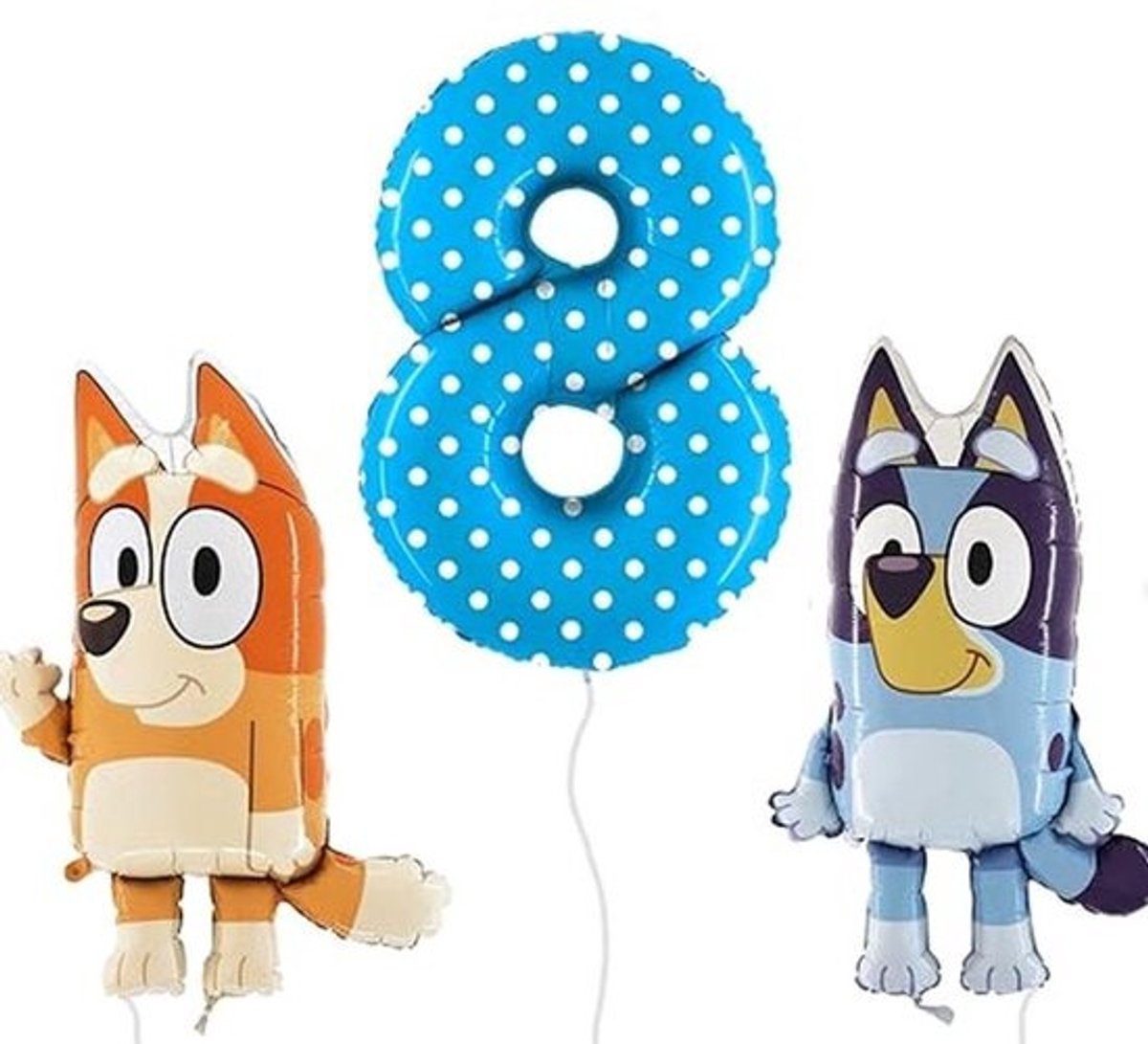 Blauwe en Bingo Karakterballonnenpakket - 2 x 90 cm en 1 x 100 cm Kinderfeestdecoraties