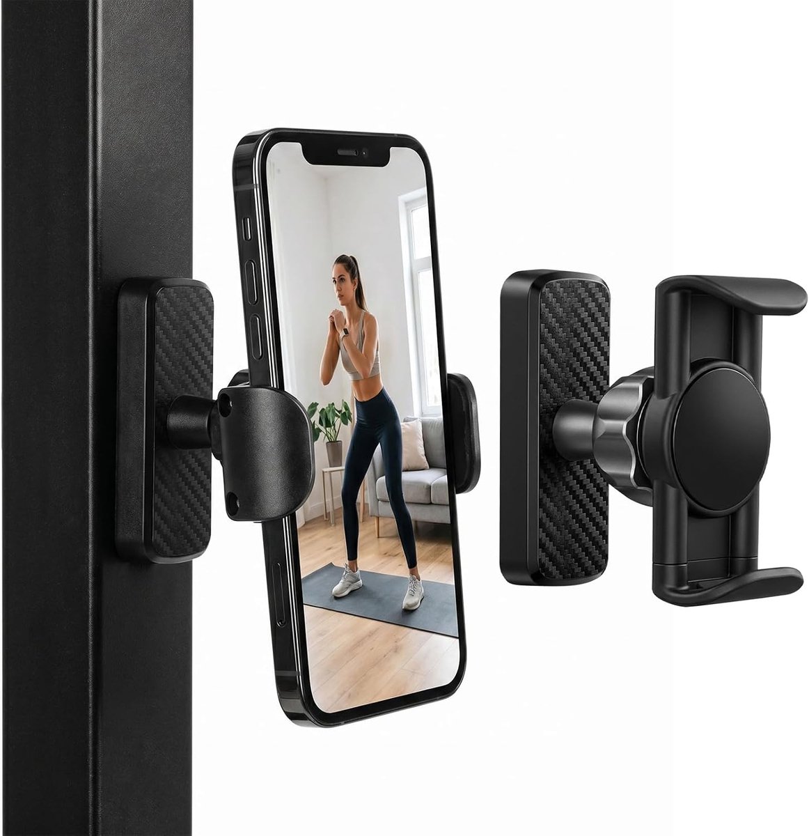 2 stuks magnetische telefoonhouder, fitnessstudio, 360° verstelbare telefoonhouder, magneet met 8 neodymium-magneten, draagbare telefoonhouder voor 6,5-9,5 cm smartphones, fitnessapparaten en