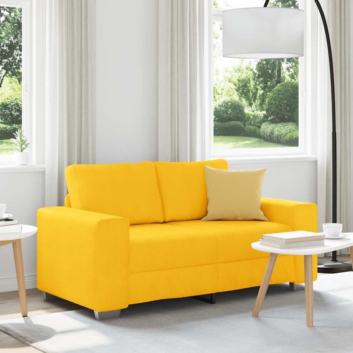 Lichtgeel 160x77x82 cm corduroy met gestoffeerde meubels bekleding voor woonkamer en studeerkamer