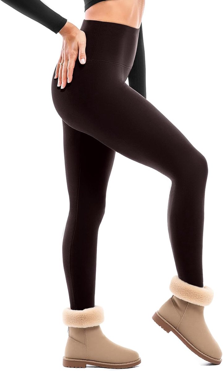 Leggings voor dames, gevoerd, thermische broek, hoge taille, verdikte warme leggings voor de winter