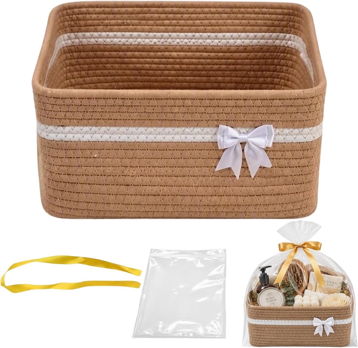 Leeg, mand voor geschenken, gevlochten mand