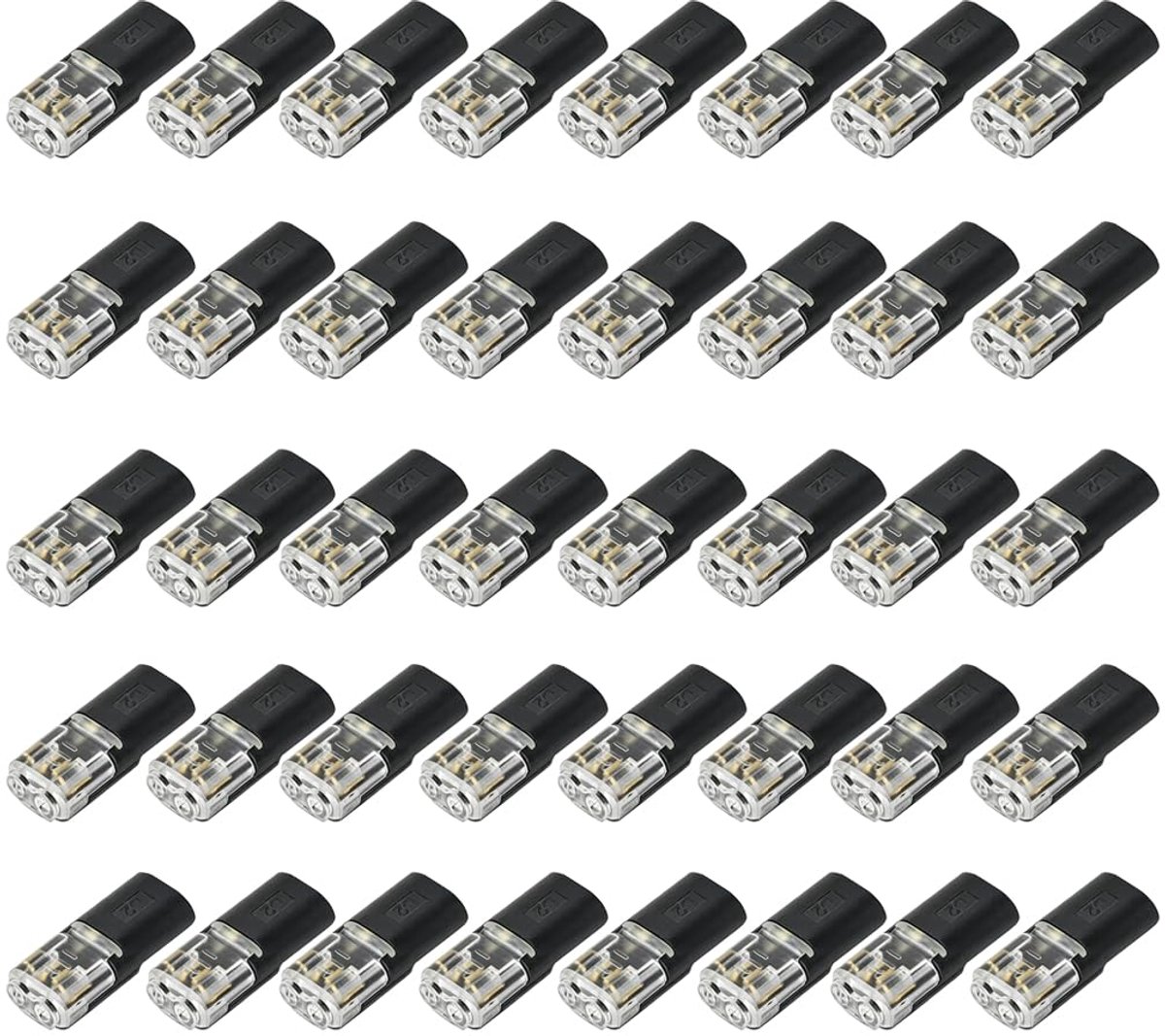 40 stuks kabelverbinders, waterdicht, 2-polige connectoren, 12 V stekker, snelverbinders, kabelklemmen, elektrische kabelstekker, verbindingsklem voor auto-connector, kabel, reparatieset