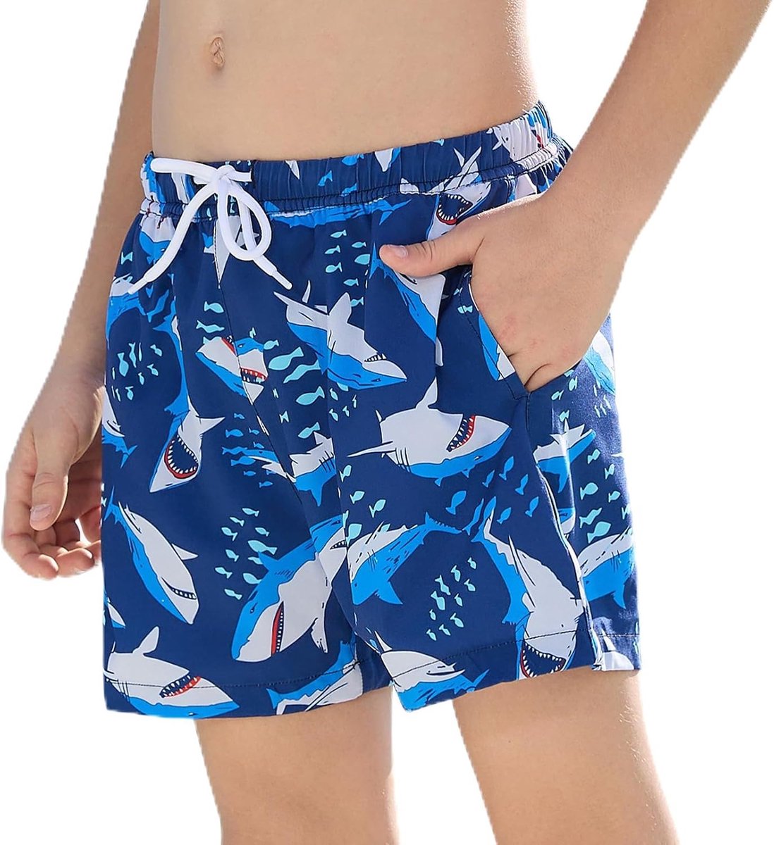 Zwembroek voor zwembad, zee, kinderen, zwemshorts voor jongens met meshvoering, ademend, sneldrogend, shorts voor watersport
