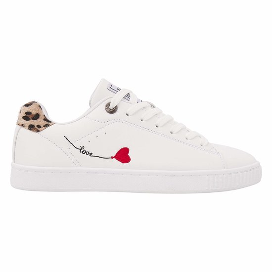 British Knights - Mist Dames sneakers laag - Maat 36 - Wit - Panterprint - Hart - Vrouwen schoenen