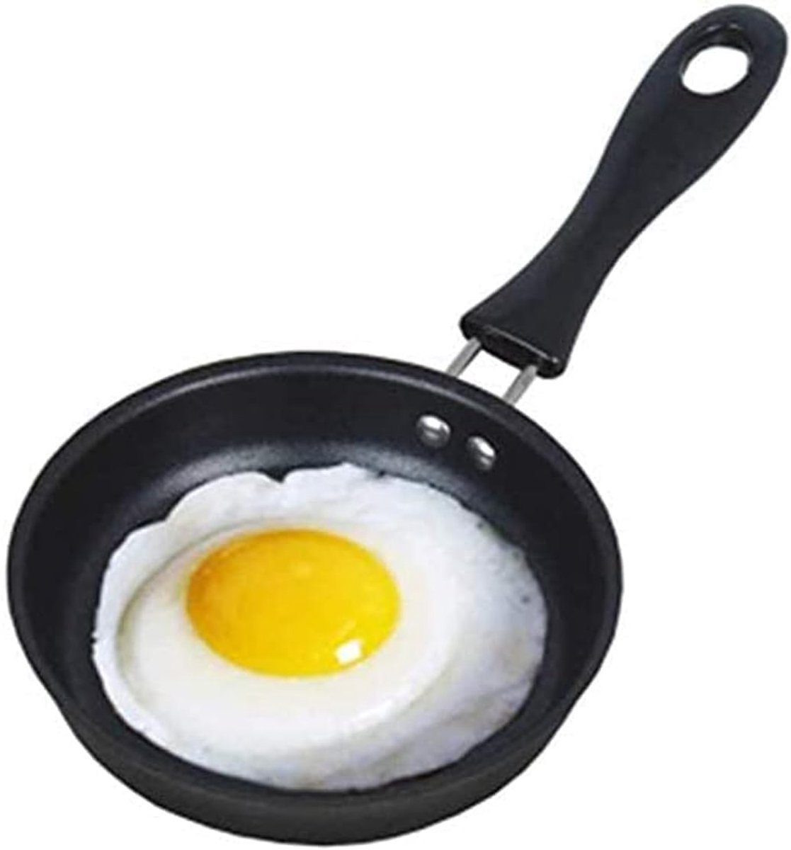 Mini-koekenpan voor één Ei, 4,7-inch Mini-eierkoekenpan van 12 Cm met Handvat Hittebestendige Pan met Antiaanbaklaag, Draagbare Campingkookpan Inductiekookplaat