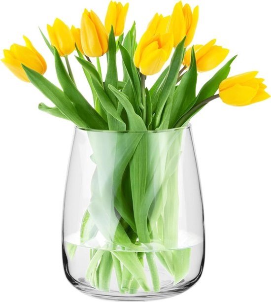 Vaas Grote Glazen 227 cm Hoog voor Pampasgras - Ronde Vazen Bruiloft Tulpenvaas Bouwvormig - Doorzichtige Rozenvaas - Voor Tulpen Brede Opening Ø 19 cm
