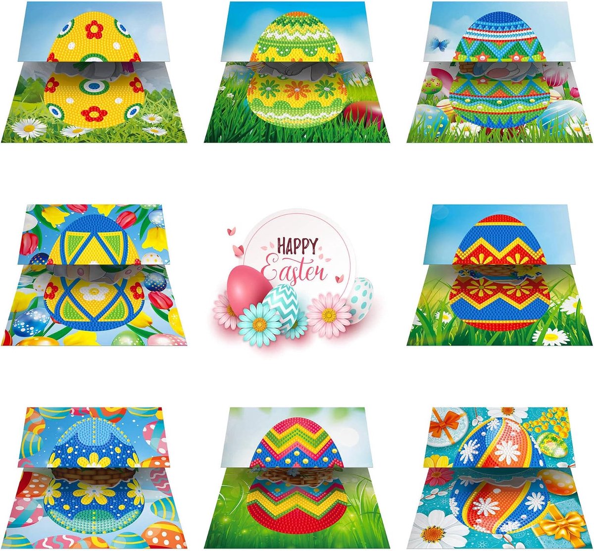 Pasen, wenskaart, 5D DIY ansichtkaart, voor verjaardag, Kerstmis, paascadeaus, voor kinderen