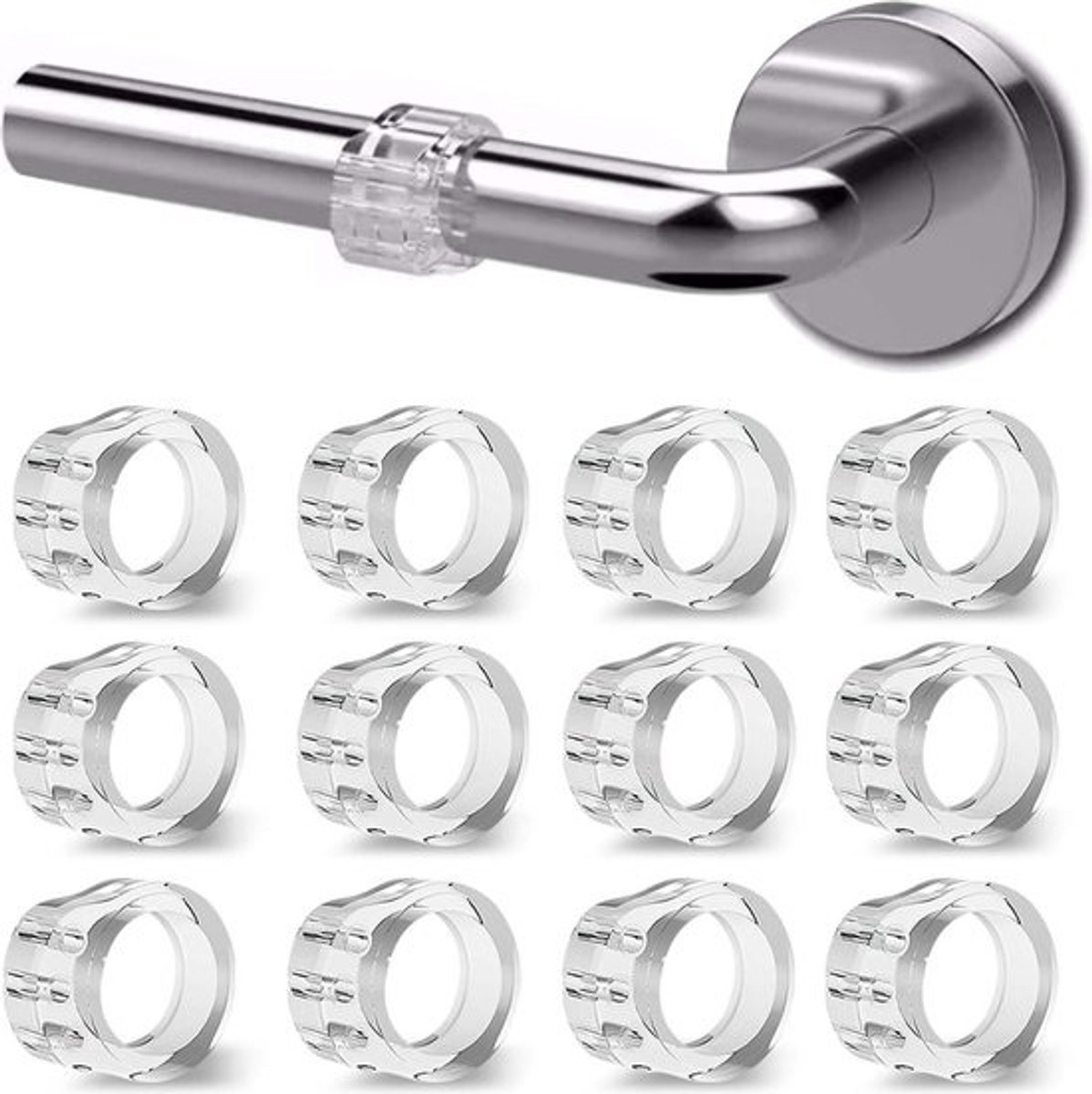 Deurstopper 12 stuks deurstoppers transparant siliconen handgreep rubber stootbescherming - voor binnendeuren