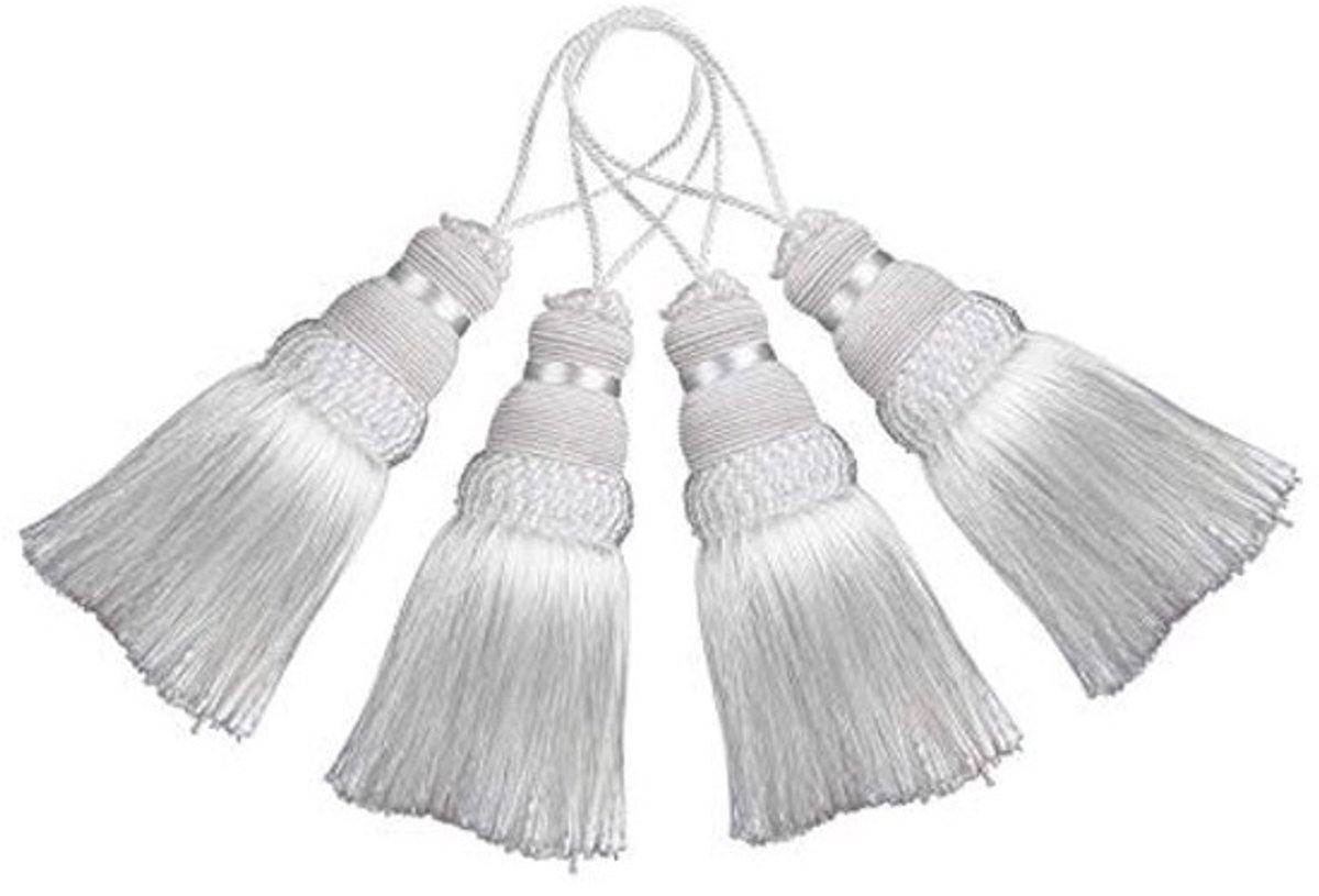 Set van 4 elegante kleurrijke ambachtelijke kwastjes voor sleutelhanger en doe-het-zelf accessoires