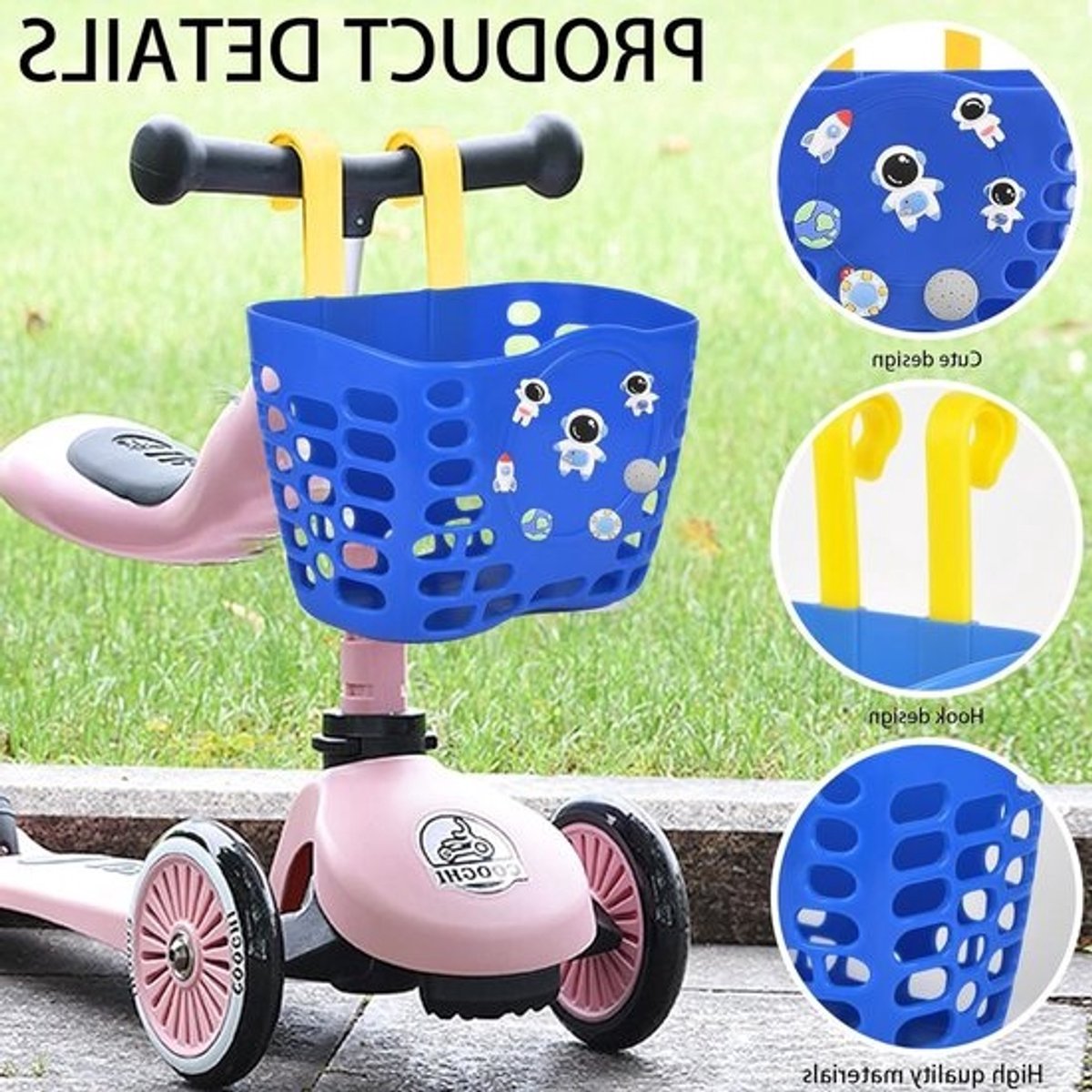 Kinderen fietstas 20 x 15 x 13 cm - waterdichte en verwijderbare fietsmand - robuuste fietsaccessoires voor jongens en meisjes - voor school en buitenactiviteiten
