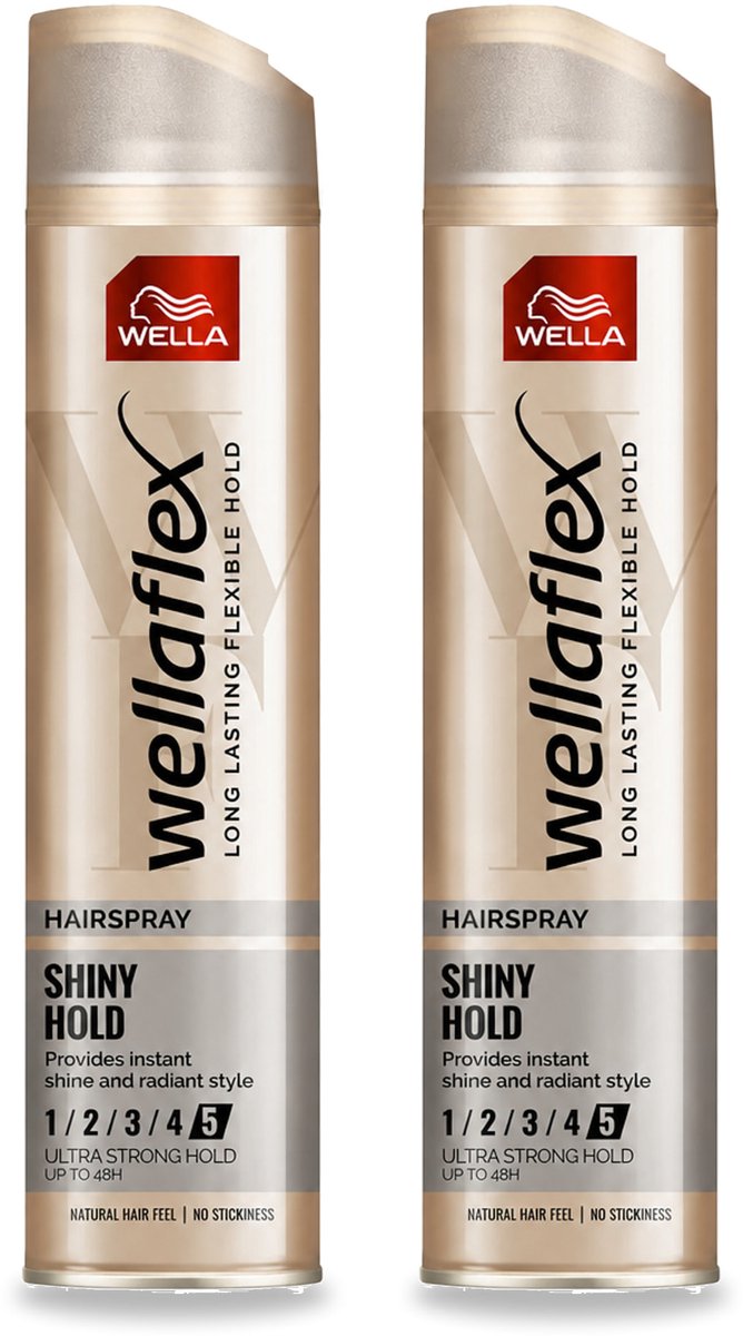 2 x Wella – Flex Shine Ultra Strong – Haarspray – 250 ml - Voordeelverpakking - 2 stuks