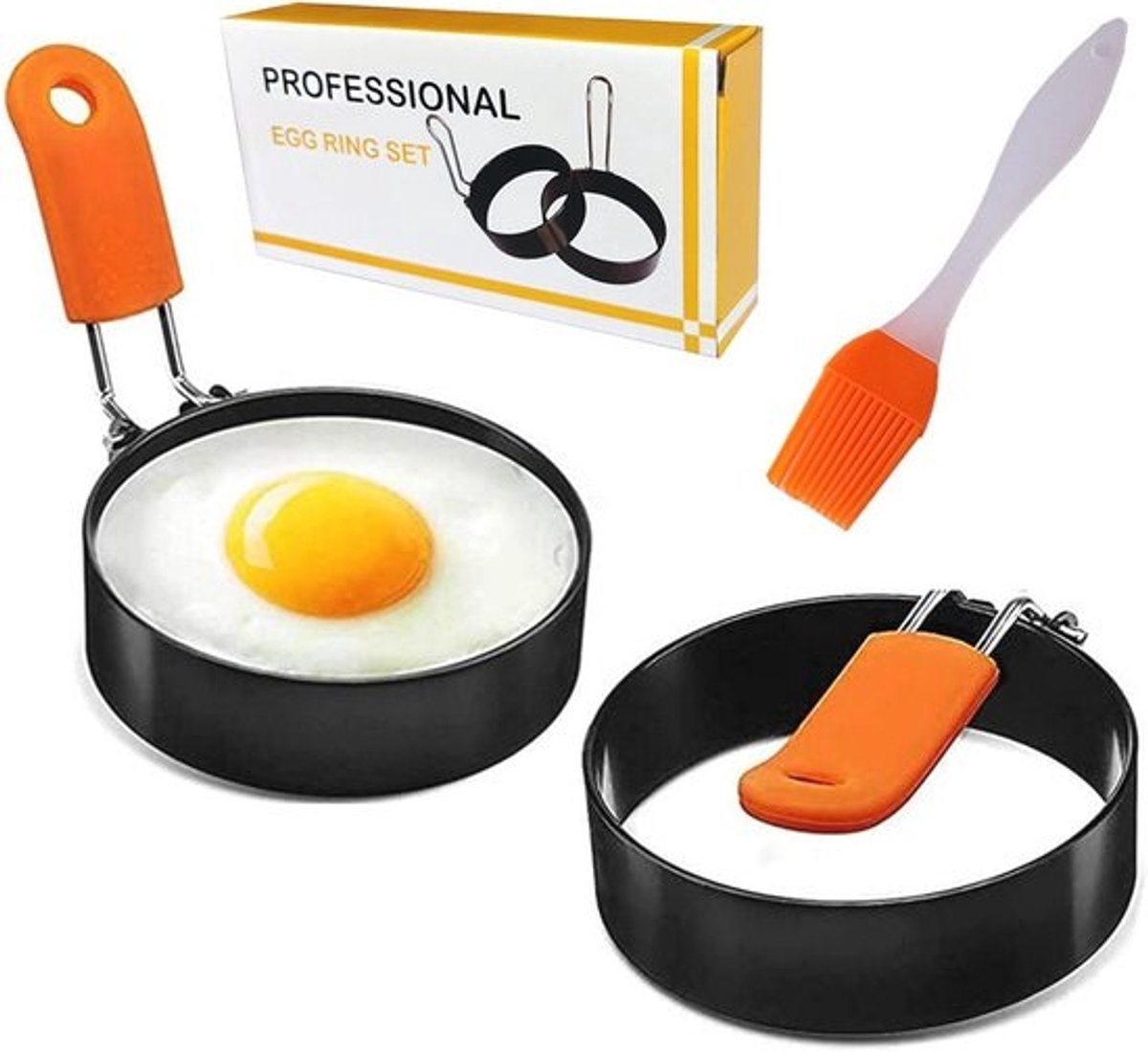 Eierring Set van 2 - Roestvrijstalen Moulds voor Perfecte Spiegeleieren en Omeletten