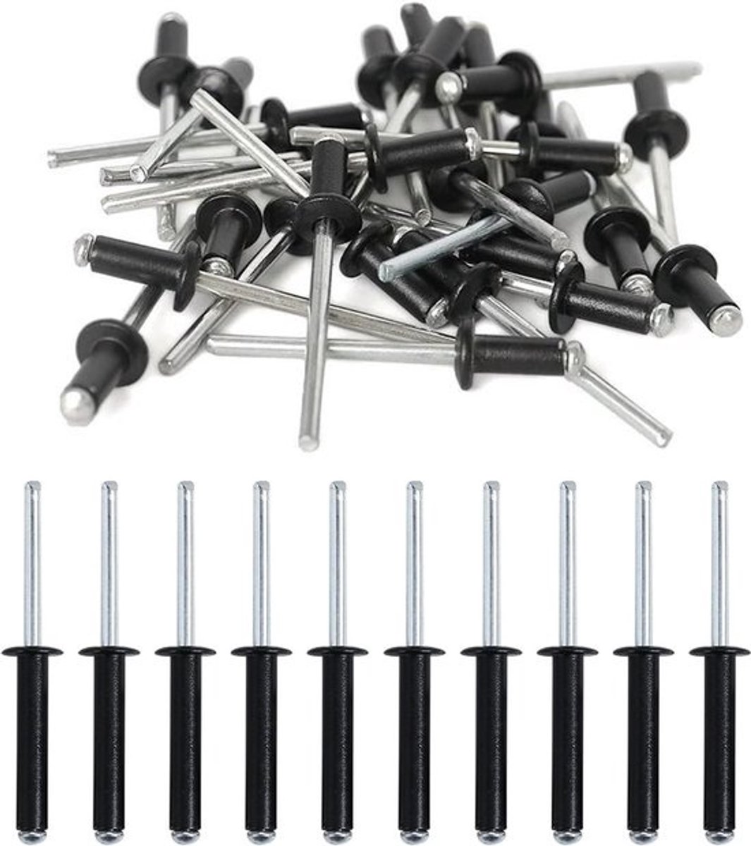 Blindklinknagels Aluminium - Grote Flens - Bevestigen Bouw - Corrosiebestendig - 4.8mm x 20mm - Zilverkleurig