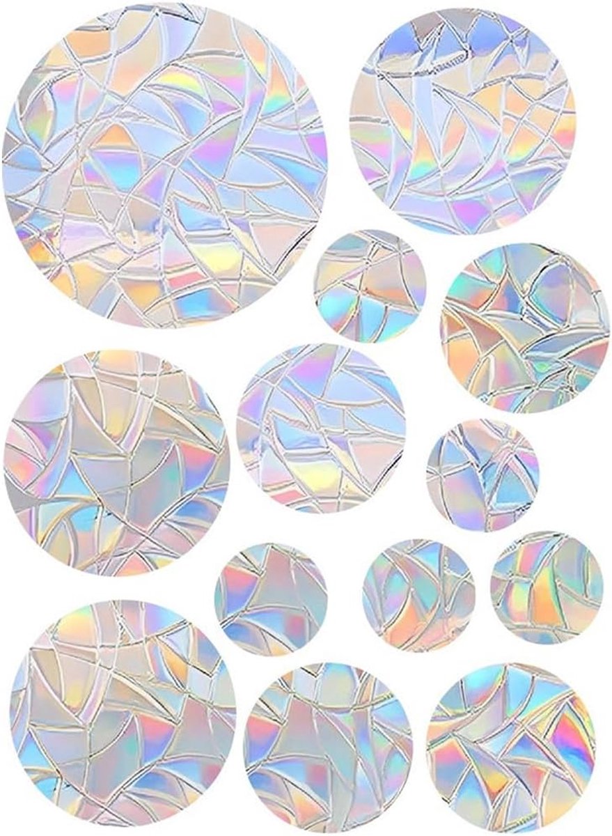 Raamstickers, anti-botsing, elektrostatisch, glascollisiestickers, regenboog-ritmen, raamstickers voor vogels, regenboogstickers, 26 stuks