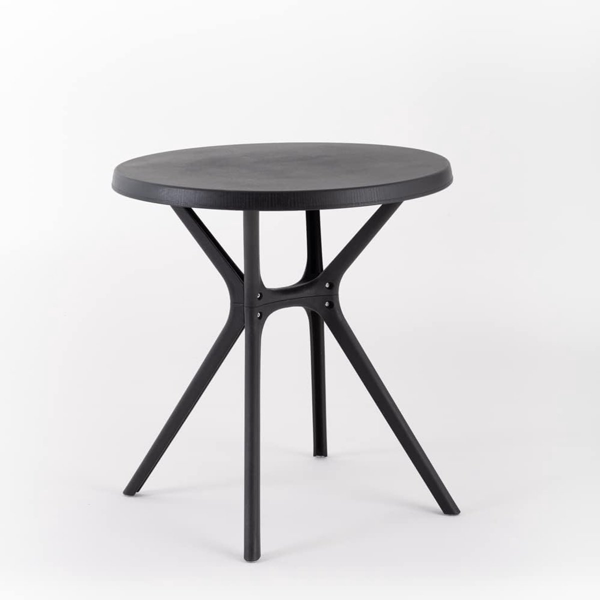 Ronde tafel, 70 cm diameter, van hars met glasvezel, modern design, geschikt voor binnen en buiten, geschikt voor bars, restaurants, ijssalons, cafés (antraciet)