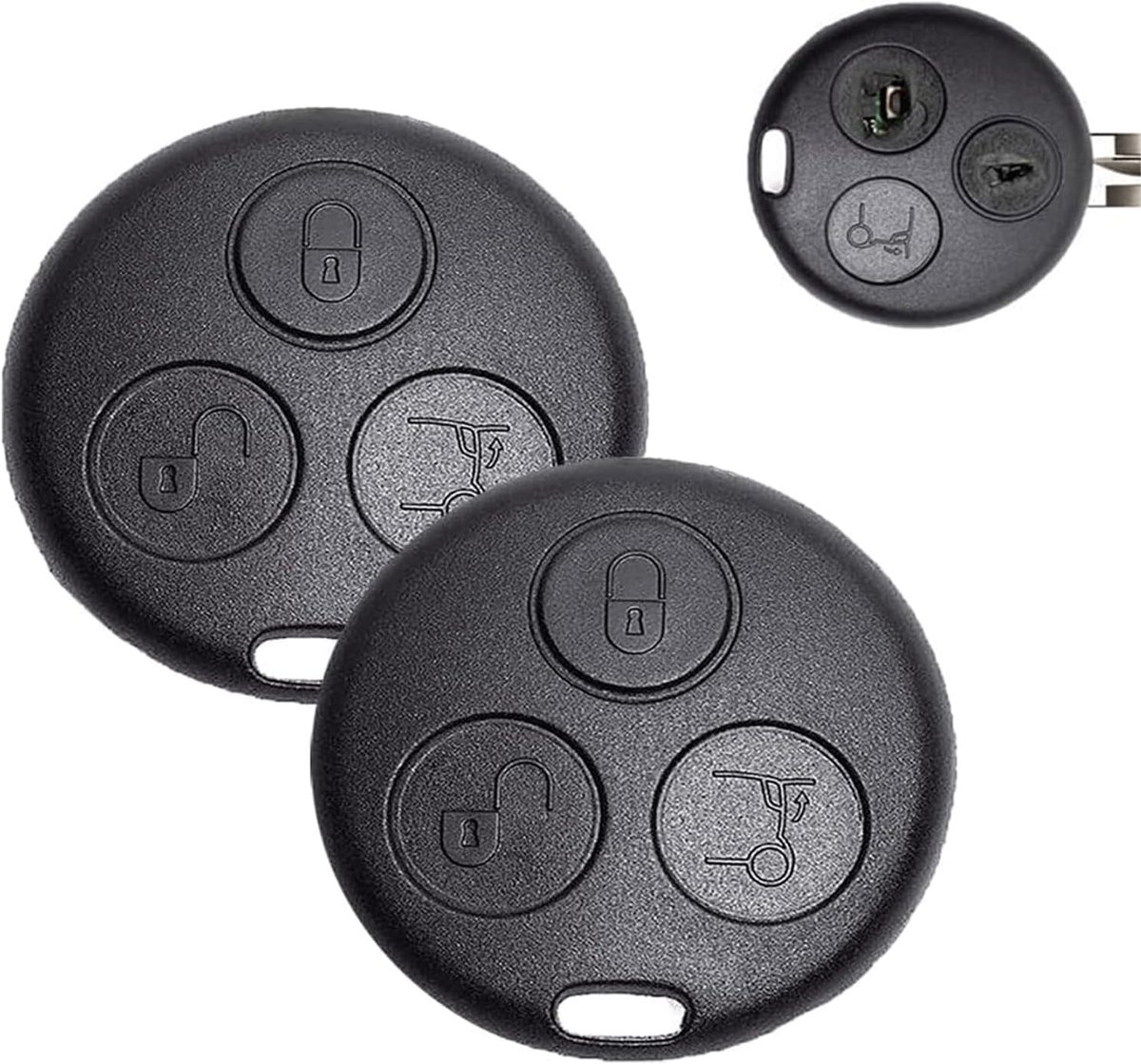 2 x 3-knops draadloze sleutelbehuizing Smart Fortwo Smart 450 accessoires