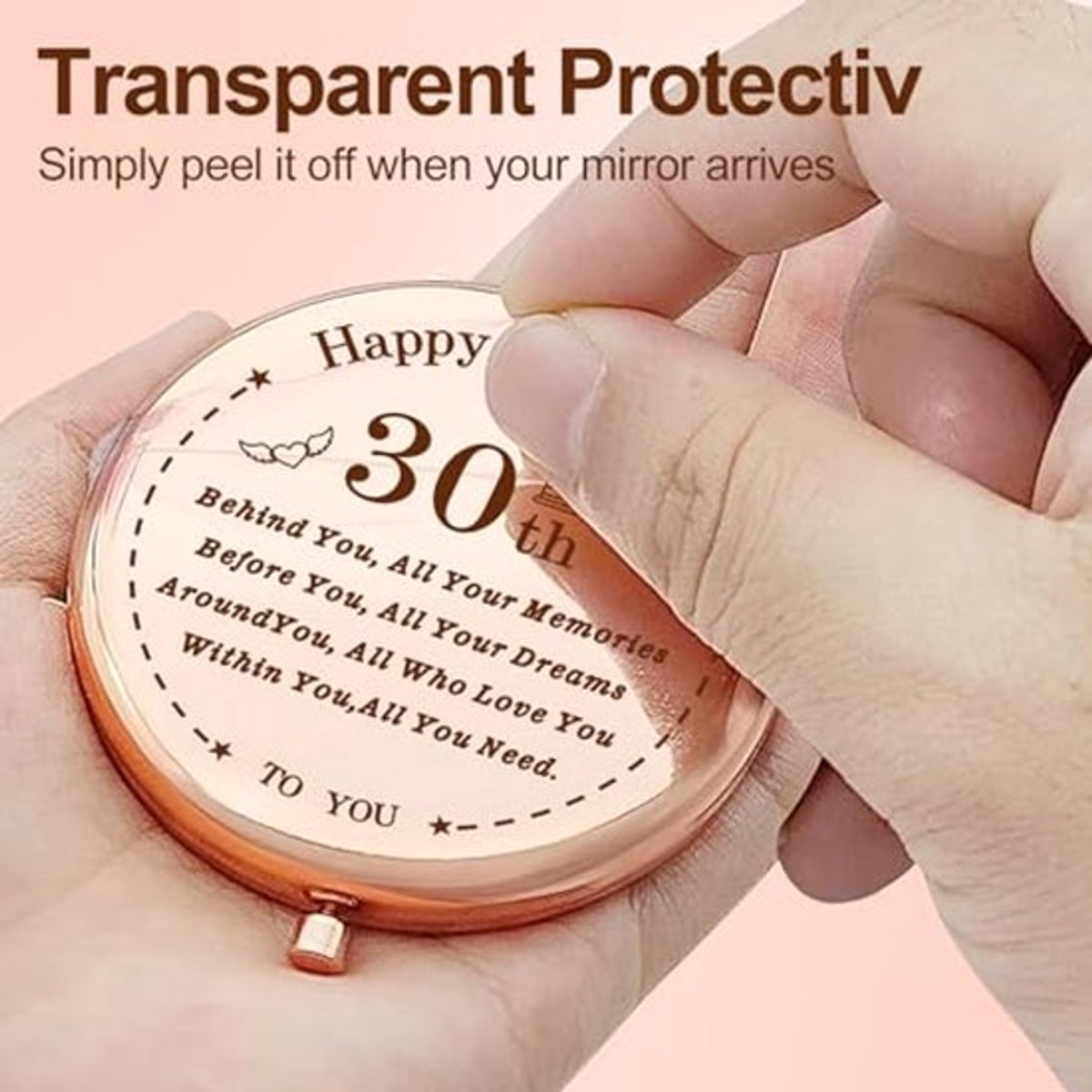 Compact Pocket Makeup Mirror - 30th Birthday Gifts for Women - Elegant and Practical Gift Ideas