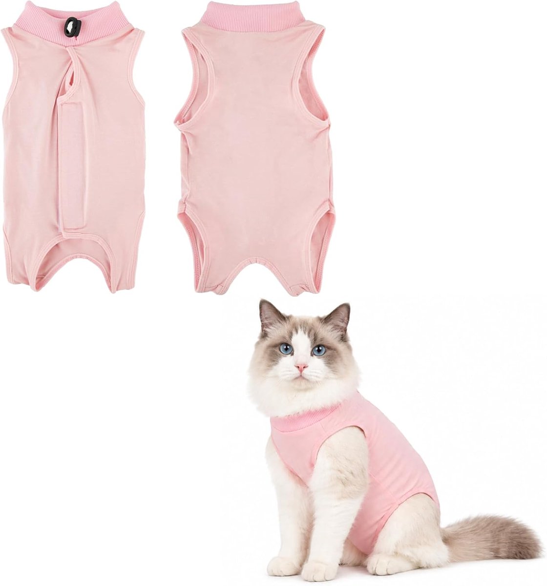 Herstelpak voor katten, herstelpak voor katten, postoperatief kledingstuk voor katten met verstelbare gesp en klittenbandsluiting voor katten, onesie, na operatie, bodysuit voor vrouwelijke