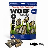 Woef Woef Hondensnacks Zalmhuid 0.75 KG - Verwensnacks - Vis - Zalm - Vanaf 3 maanden - Geen toevoegingen