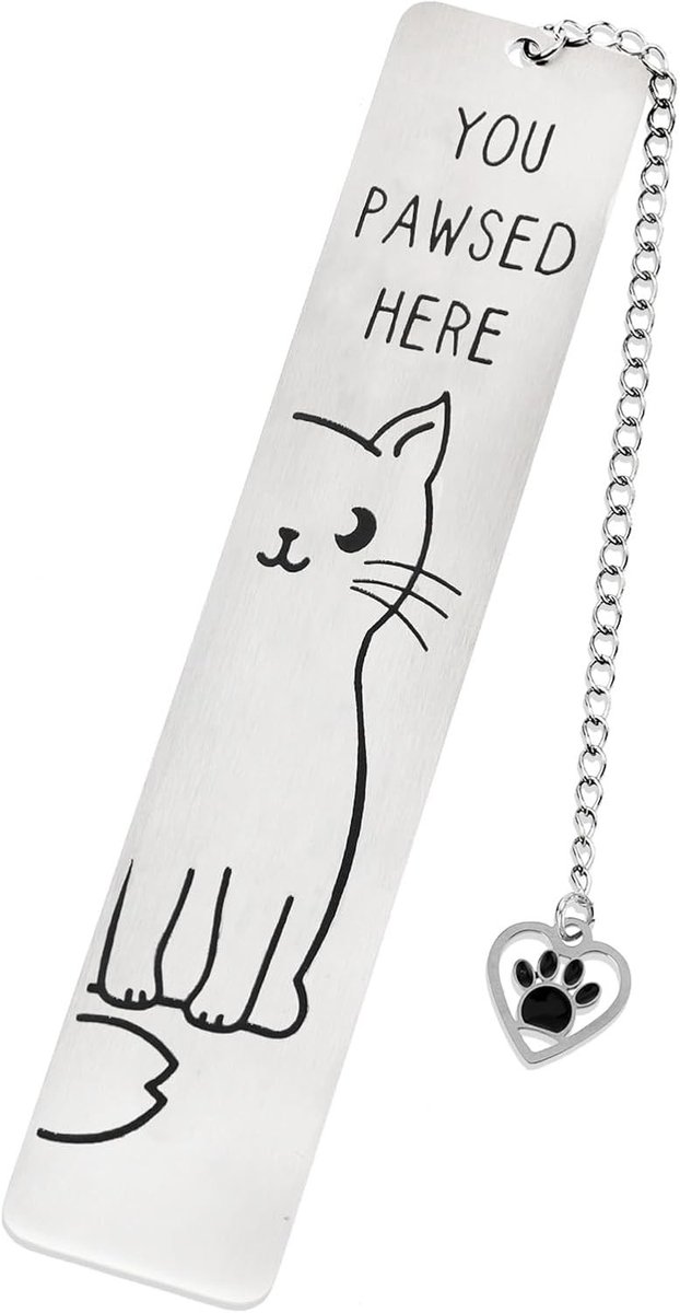 Stalen Boekenlegger voor Kattenliefhebbers - Grappige en Schattige Cadeaus voor Lezers en Meisjes