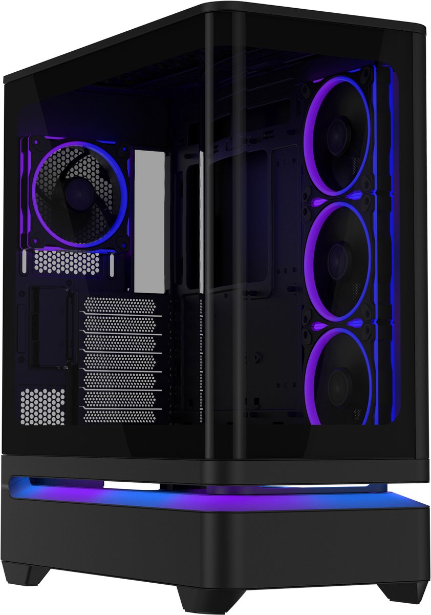 ASUS Prime AP304 TG ARGB - PC Behuizing - Gehard Glas - 4 ARGB Ventilatoren - Zwart