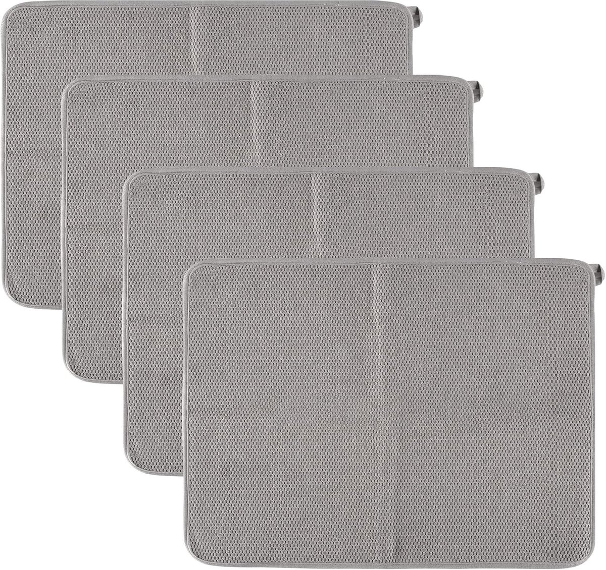 Set van 4 Microvezel Droogmatten 15 x 50 cm - Ideaal voor Keuken en Eettafel, Sneldrogend en Vaatwasmachinebestendig