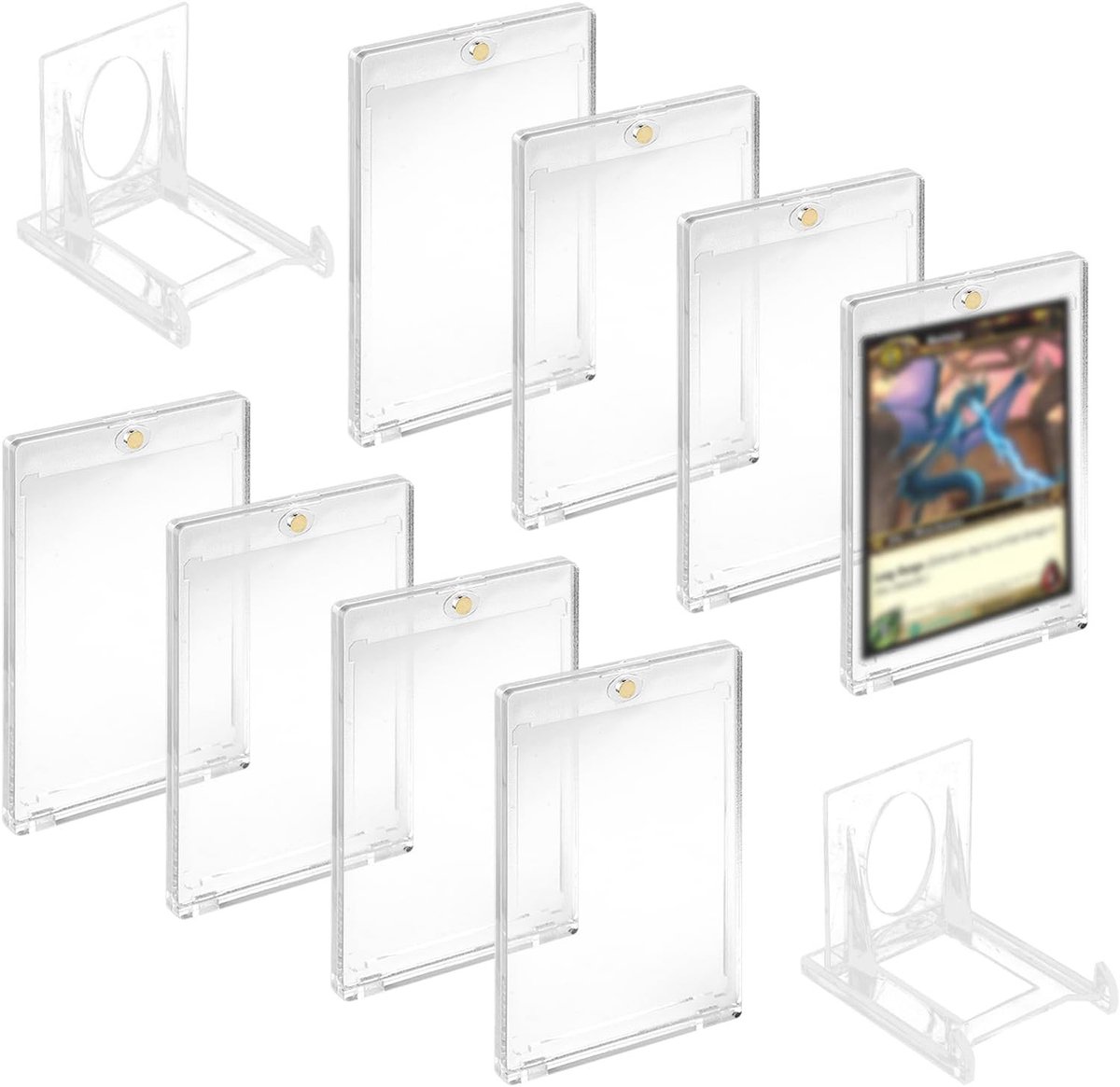 Set van 8 Magnetische Kaartbeschermers - UV-bescherming voor Speelkaarten, Toploaders en TCG Kaartcases voor Pokémon, Yu-Gi-Oh en Magic